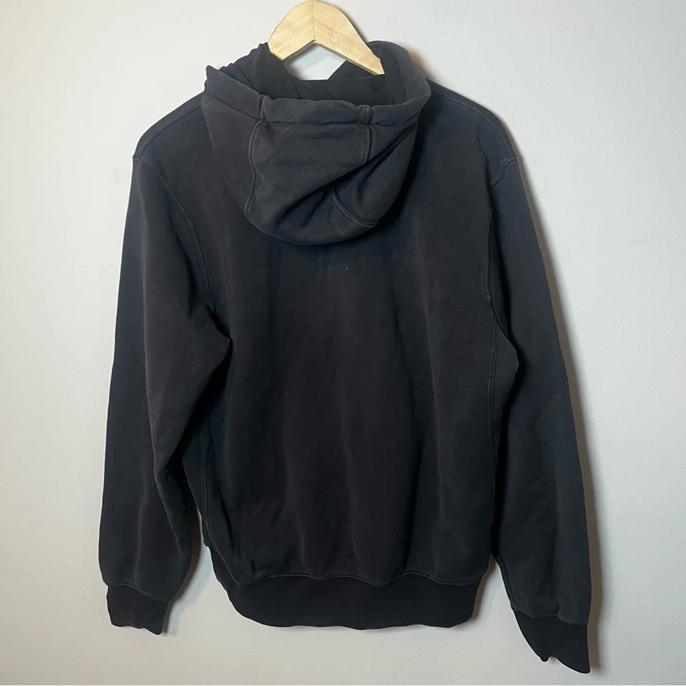 NIKE Fleece Outline Hoodie Men’s S Black Pullover Logo Embroidered Sweatshirt